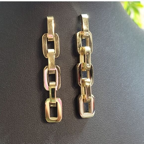 Eddie Borgo Supra Chain Link 12K Gold vermil Earrings GIFTABLE - Picture 7 of 8